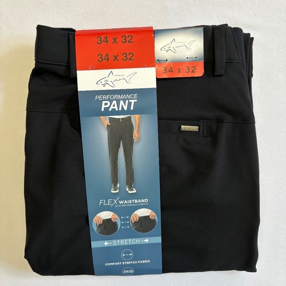 Greg Norman 34x32 Men’s Performance Flex Waistband Pants, Black NWT - Picture 3 of 16